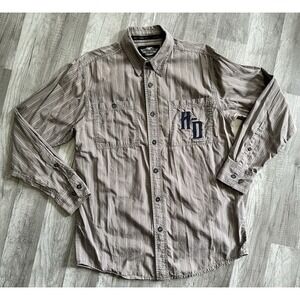 H-D Harley Davidson Mens Collar Riding Shirt Size Medium Embroidered‎ Motorcycle